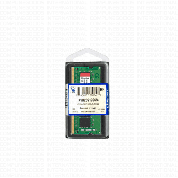 RAM KINGSTON DDR4 4GB 2666 MHz SODIMM KVR26S19S6/4