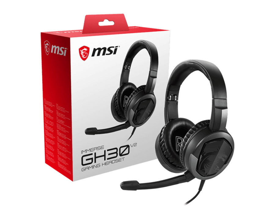 AUDÍFONO GAMING MSI IMMERSE GH30 V2 CON MICRÓFONO DESMONTABLE