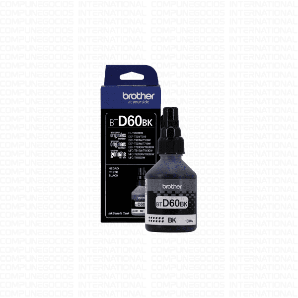 TINTA BROTHER BTD60BK BLACK DE ALTO RENDIMIENTO  108 ML