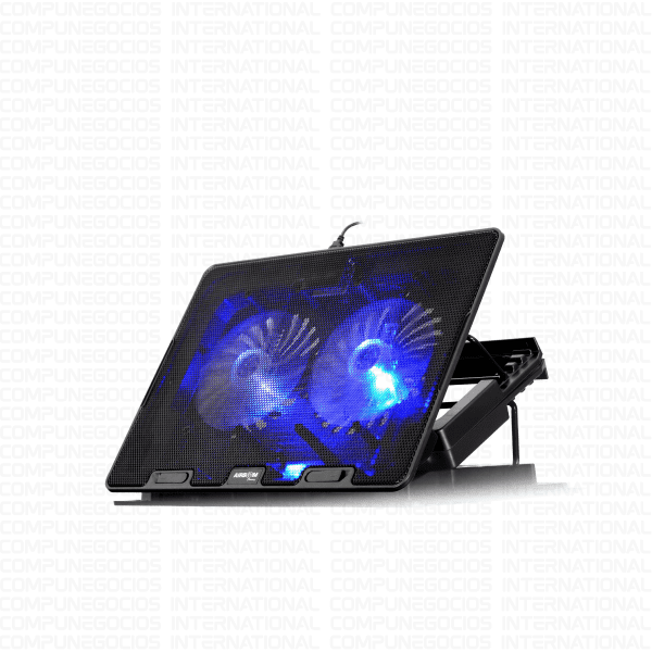 COOLER AIRBOOM POLARIS AB003, LED AZUL, 2 PUERTOS USB