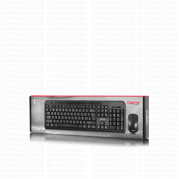 KIT COMBO INALAMBRICO 2 EN 1 TECLADO MULTIMEDIA + MOUSE CYBERTEL EBONY (CYB T800)