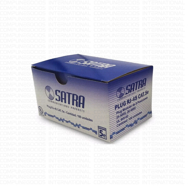 CONECTORES SATRA PLUG RJ45 CAT5E POR UNIDAD