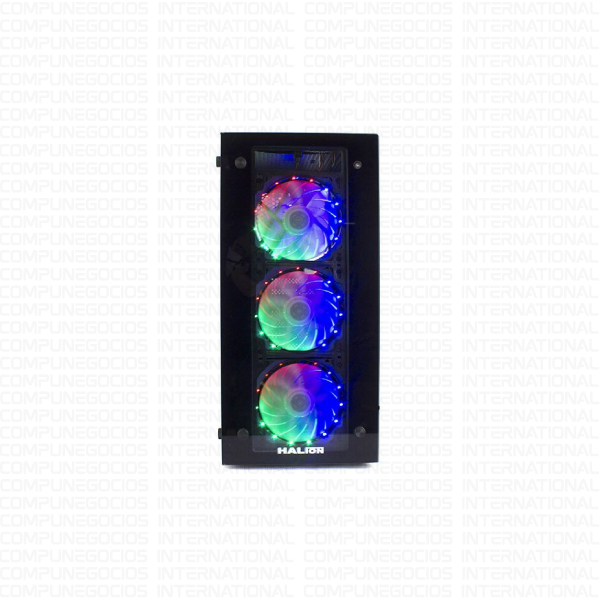 CASE GAMER HALION SOYUZ ATX FUENTE DE 550W BLACK 4 FAN RGB