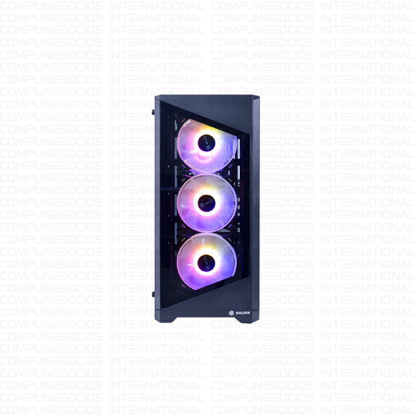 CASE GAMER HALION ARIES 06 PANEL LATERAL VIDRIO FUENTE 600W NEGRO 4 FAN ARGB