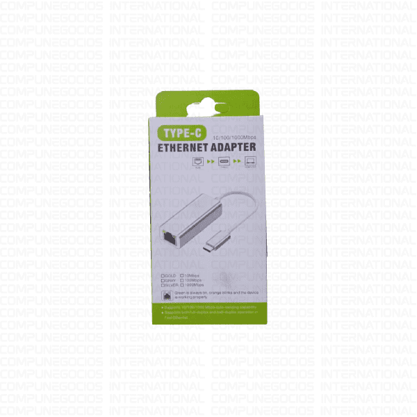 ADAPTADOR GENÉRICO TIPO-C A ETHERNET RJ45 10/100/1000 MBPS