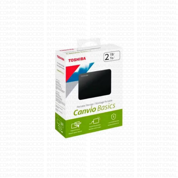 DISCO DURO EXTERNO  TOSHIBA CANVIO BASICS 2TB BLACK HDTB520XK3AA