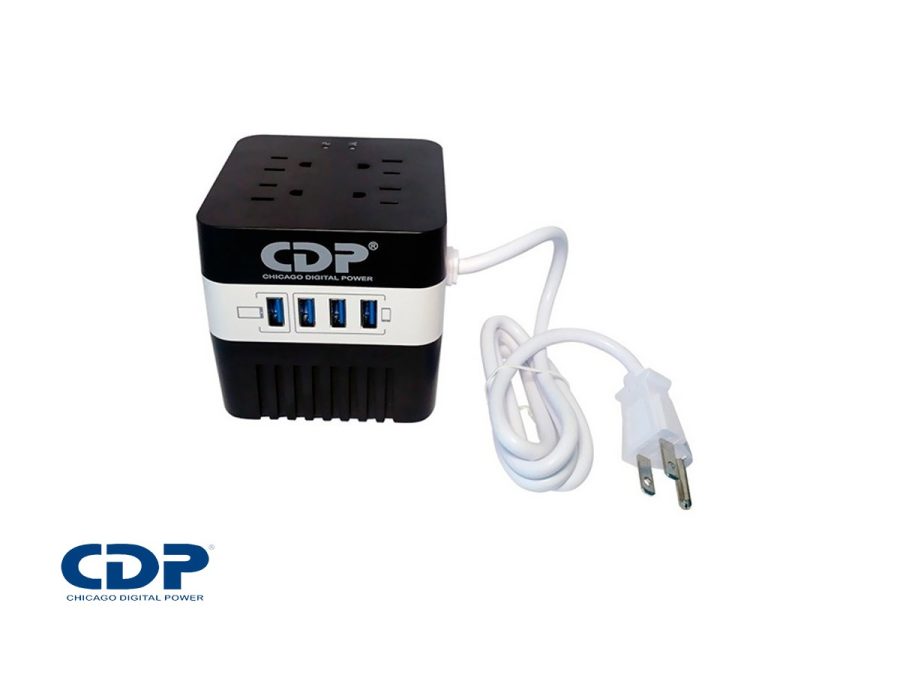 ESTABILIZADOR CDP RU-AVR 604i 600VA 4 TOMAS, 4 PUERTOS USB
