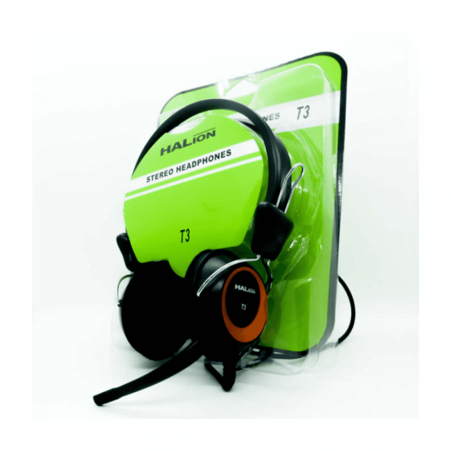 AUDÍFONO HALION T3 CON MICRÓFONO, CONTROL DE VOLUMEN Y CONEXIÓN CON CABLE
