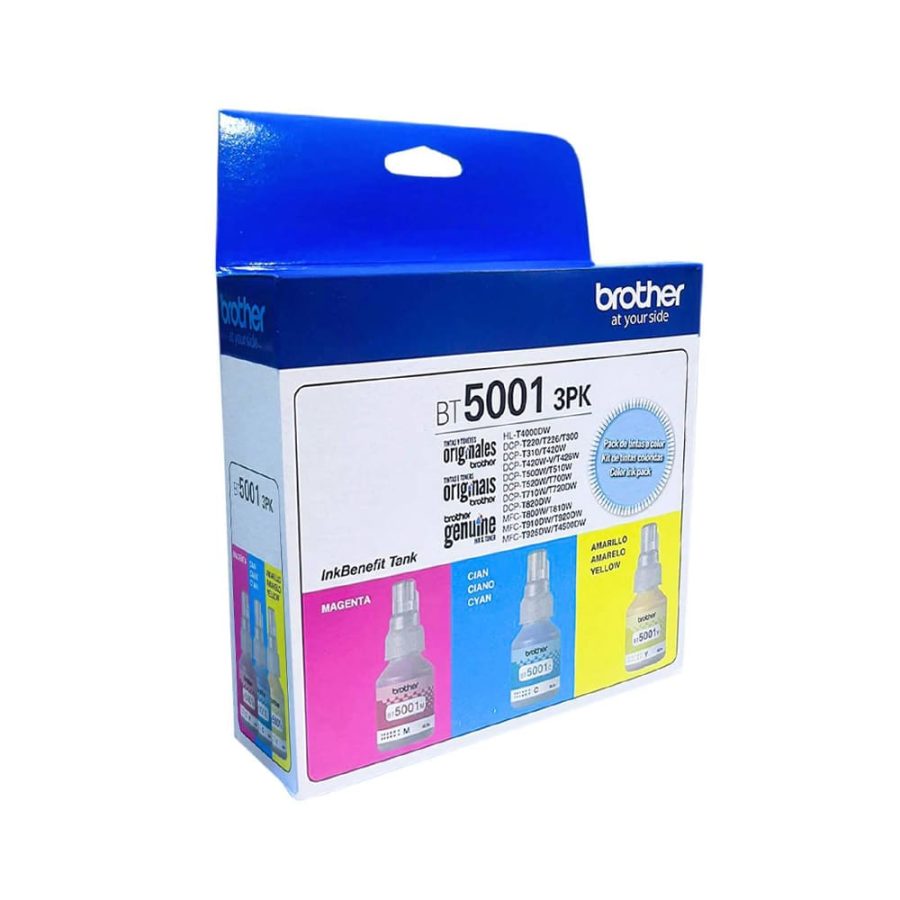 PACK DE TINTAS BROTHER BT5001 3PK (CMY), MAGENTA, CYAN, YELLOW