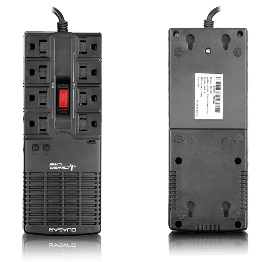 ESTABILIZADOR POWER LITE QUASAR PLI 1200VA 8 TOMAS