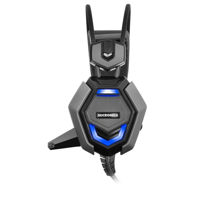 AURICULAR GAMER LED CON MICRÓFONO MICRONICS LUDICO MIC HG802