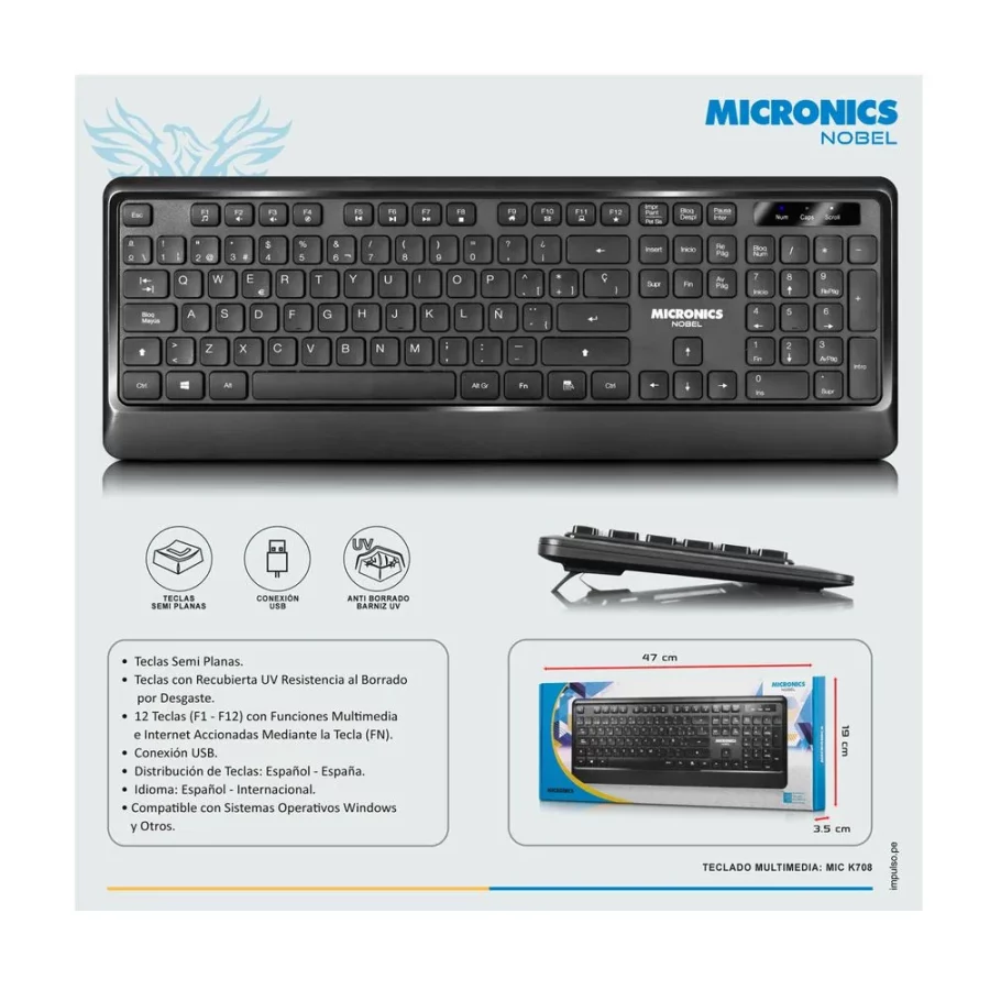 TECLADO MULTIMEDIA MICRONICS NOBEL (MIC K708)