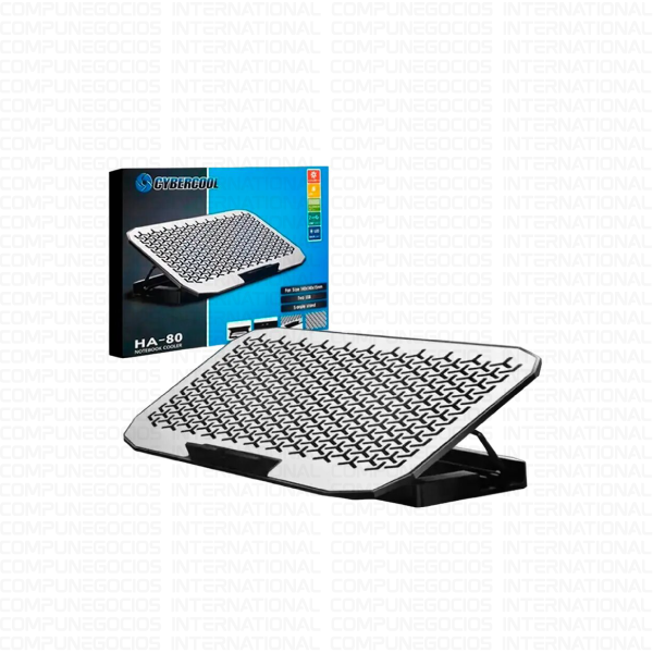 COOLER CYBERCOOL HA-80 ALUMINIO LED AZUL 2 VENTILADORES