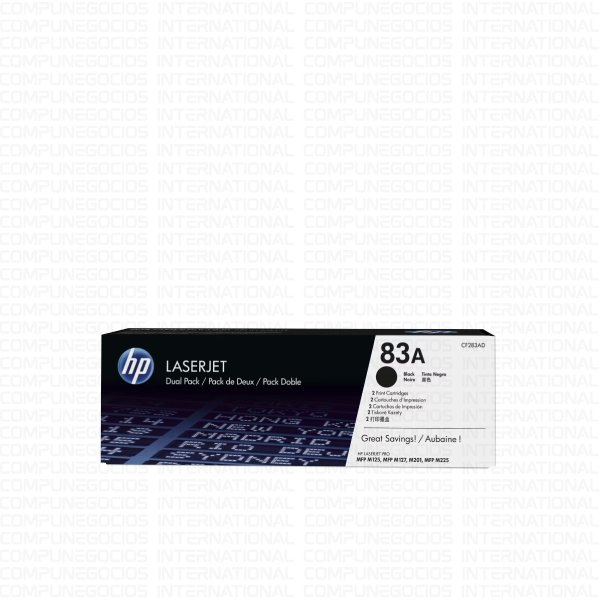 TONER HP 83A (CF283AD) DUAL PACK BLACK LASERJET MFP M125 MFP M127 M201 MFP M225