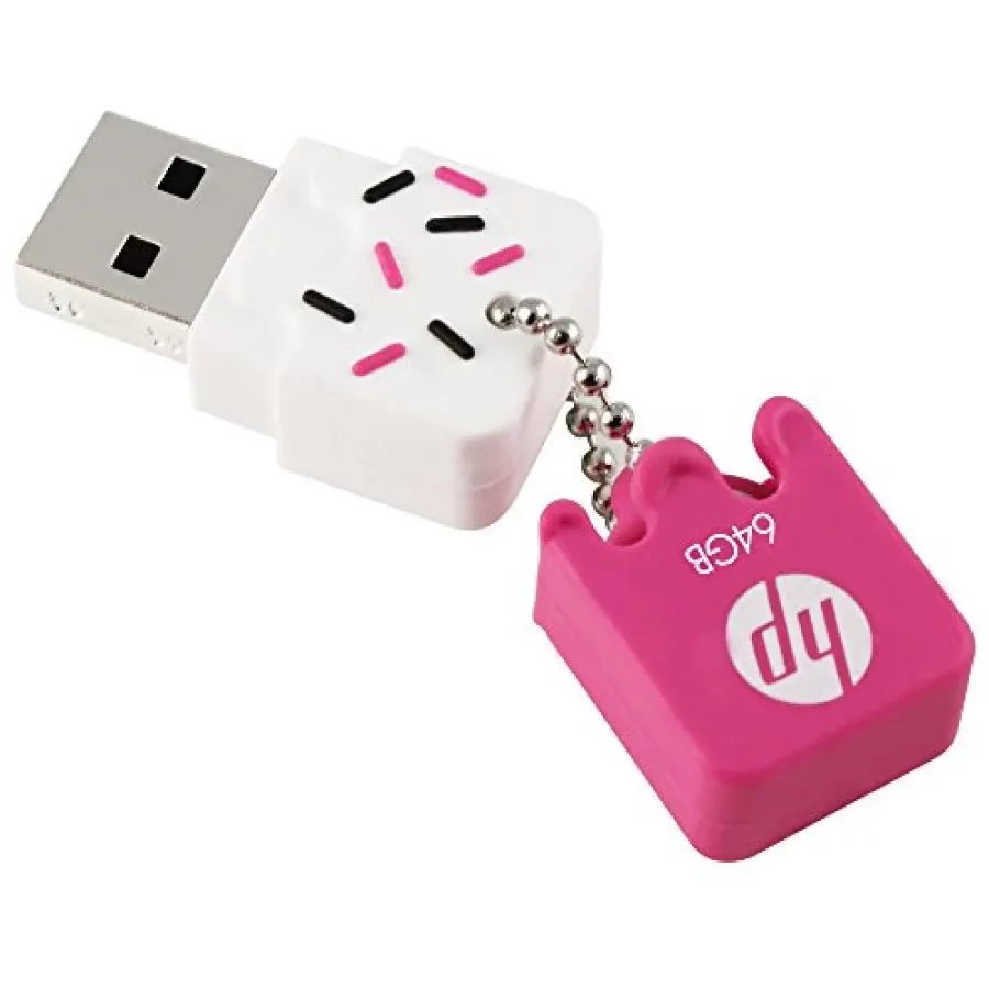 MEMORIA USB HP 64GB 2.0 V178P FLASH DRIVE BLANCO/ROSADO