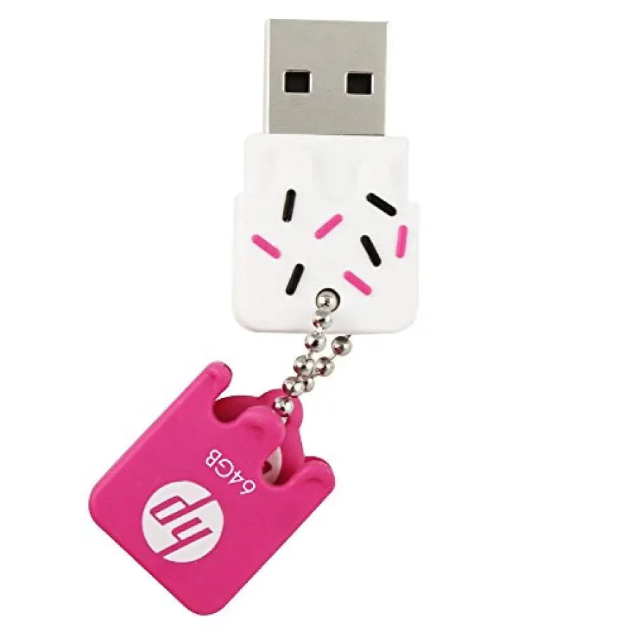 MEMORIA USB HP 64GB 2.0 V178P FLASH DRIVE BLANCO/ROSADO