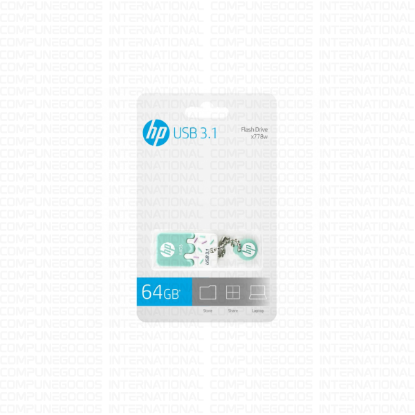 MEMORIA USB HP 64GB 3.1 X778W FLASH DRIVE BLANCO/VERDE HPFD778W-64
