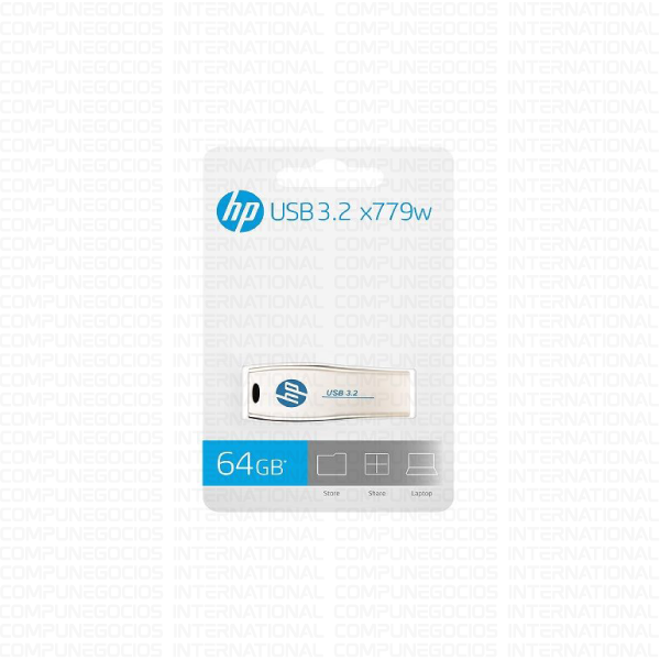 MEMORIA USB HP 64GB 3.2 X779W FLASH DRIVE METÁLICO HPFD779W-64