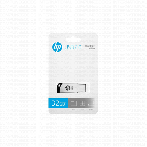 MEMORIA USB HP 32GB 2.0 V236W FLASH DRIVE METÁLICO