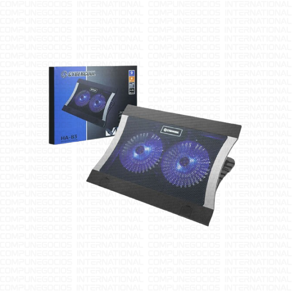 COOLER CYBERCOOL HA-83, LED AZUL, 2 VENTILADORES
