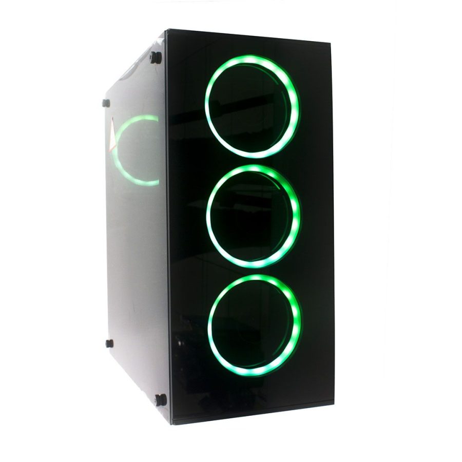 CASE GAMER HALION MAGIC MIRROR FUENTE 550W 4 COOLER RGB