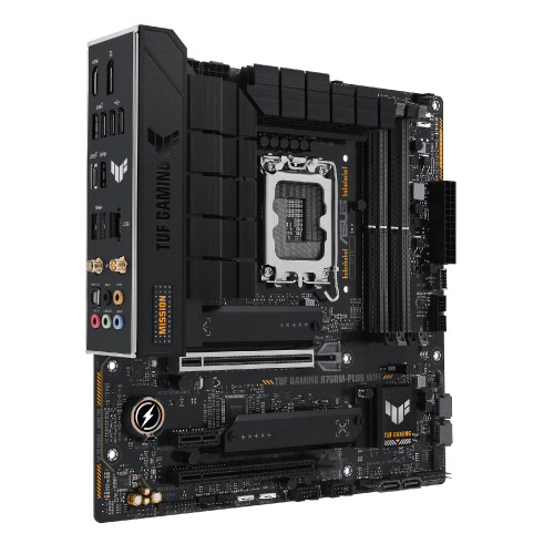 PLACA MADRE ASUS TUF GAMING B760M-PLUS WIFI, D5, MEMORIA DDR5 DE 4 SOCKET HASTA 128GB BUSS 5333 MHZ