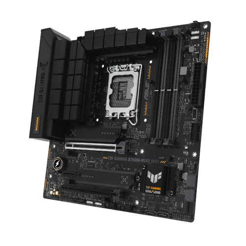 PLACA MADRE ASUS TUF GAMING B760M-PLUS WIFI, D5, MEMORIA DDR5 DE 4 SOCKET HASTA 128GB BUSS 5333 MHZ